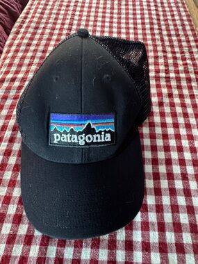 Patagonia Black Cap with Blue and Purple Logo